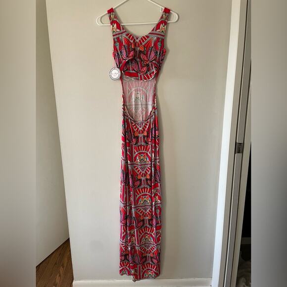 NWT New Mara Hoffman Swim Modal Cut-Out Maxi Dress in Jersey Ananda Coral Size M - Picture 7 of 7